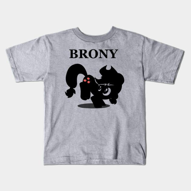 AppleJack Brony Kids T-Shirt by MenaceRat